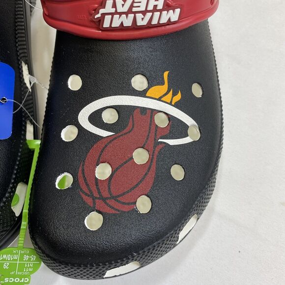 Miami Heat Crocs Classic Clog Mens 12 Black Basketball Official NBA Sandal Shoes main image 5